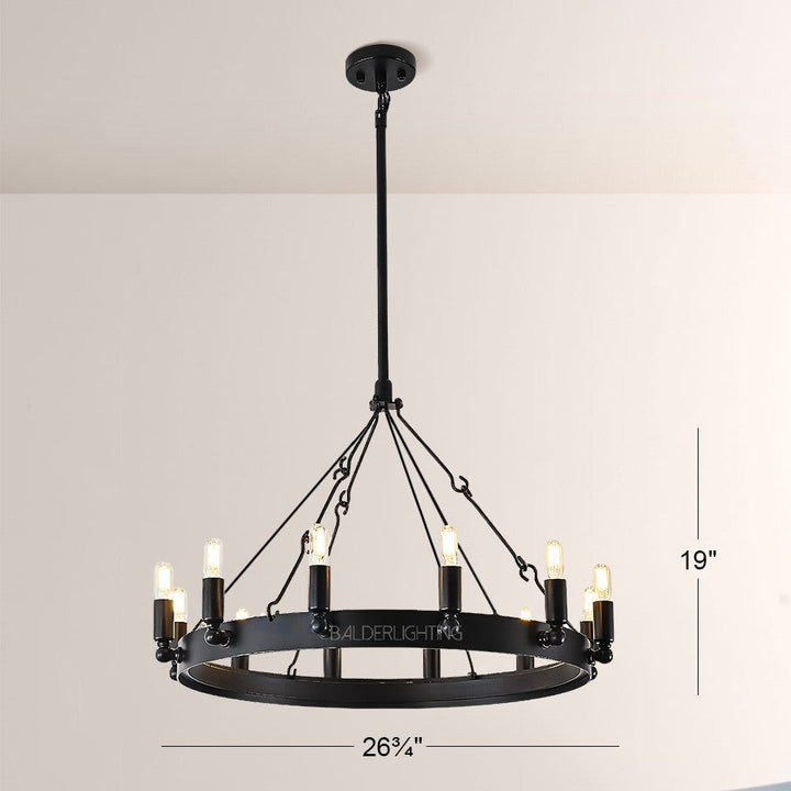 Lalania Vintage Filament Round Chandelier 26"