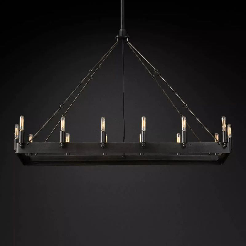 Lalania Vintage Filament Rectangular Chandelier