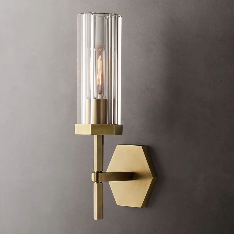 Lambert Hexagonal Short Bathroom Wall Sconce