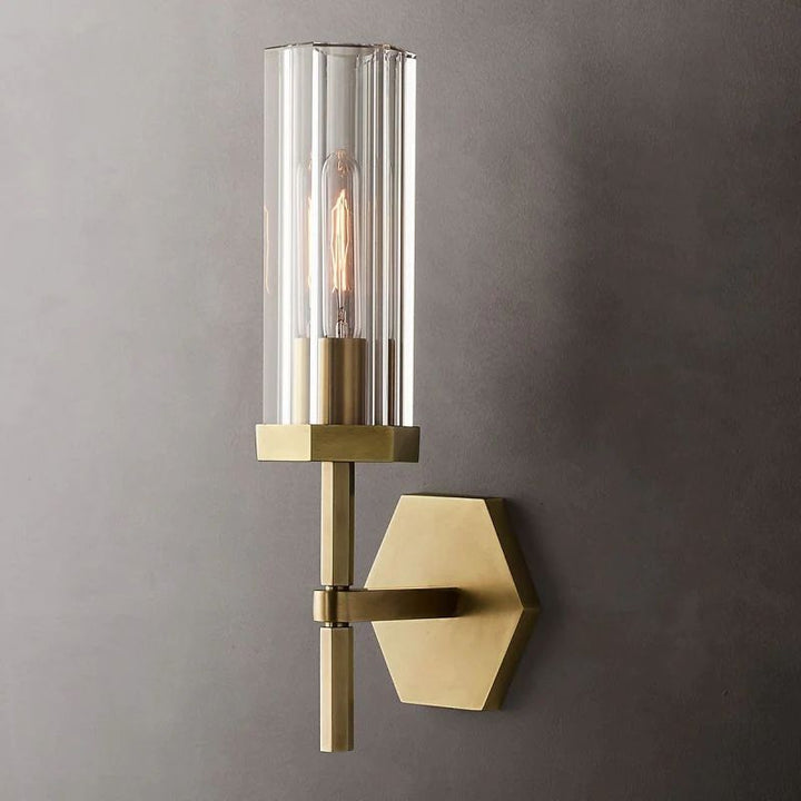Lambert Hexagonal Short Bathroom Wall Sconce