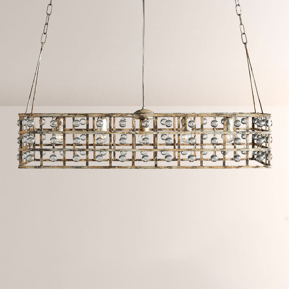 Lana Cage Rectangular Chandelier 41"
