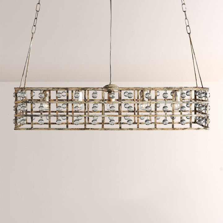 Lana Cage Rectangular Chandelier 41"