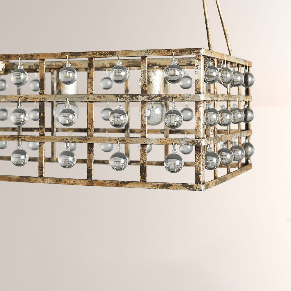 Lana Cage Rectangular Chandelier 41"