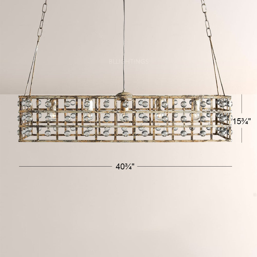 Lana Cage Rectangular Chandelier 41"