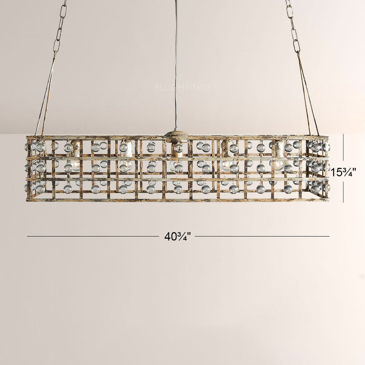 Lana Cage Rectangular Chandelier 41"