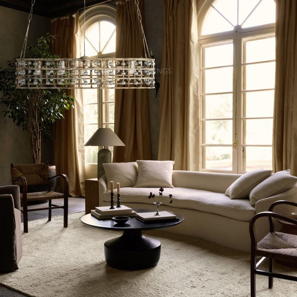 Lana Cage Rectangular Chandelier 41"