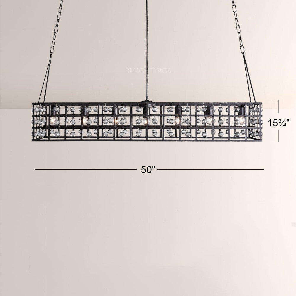 Lana Cage Rectangular Chandelier 50"