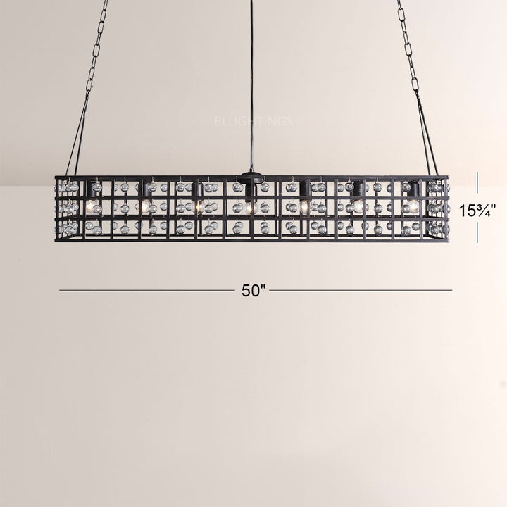 Lana Cage Rectangular Chandelier 50"