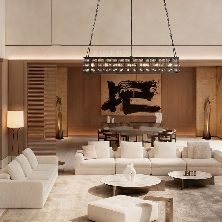 Lana Cage Rectangular Chandelier 50"