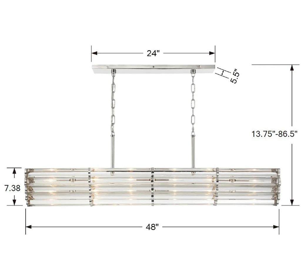 Lubby Langdon for Crystorama Elliot 6 Light Chandelier 48"W