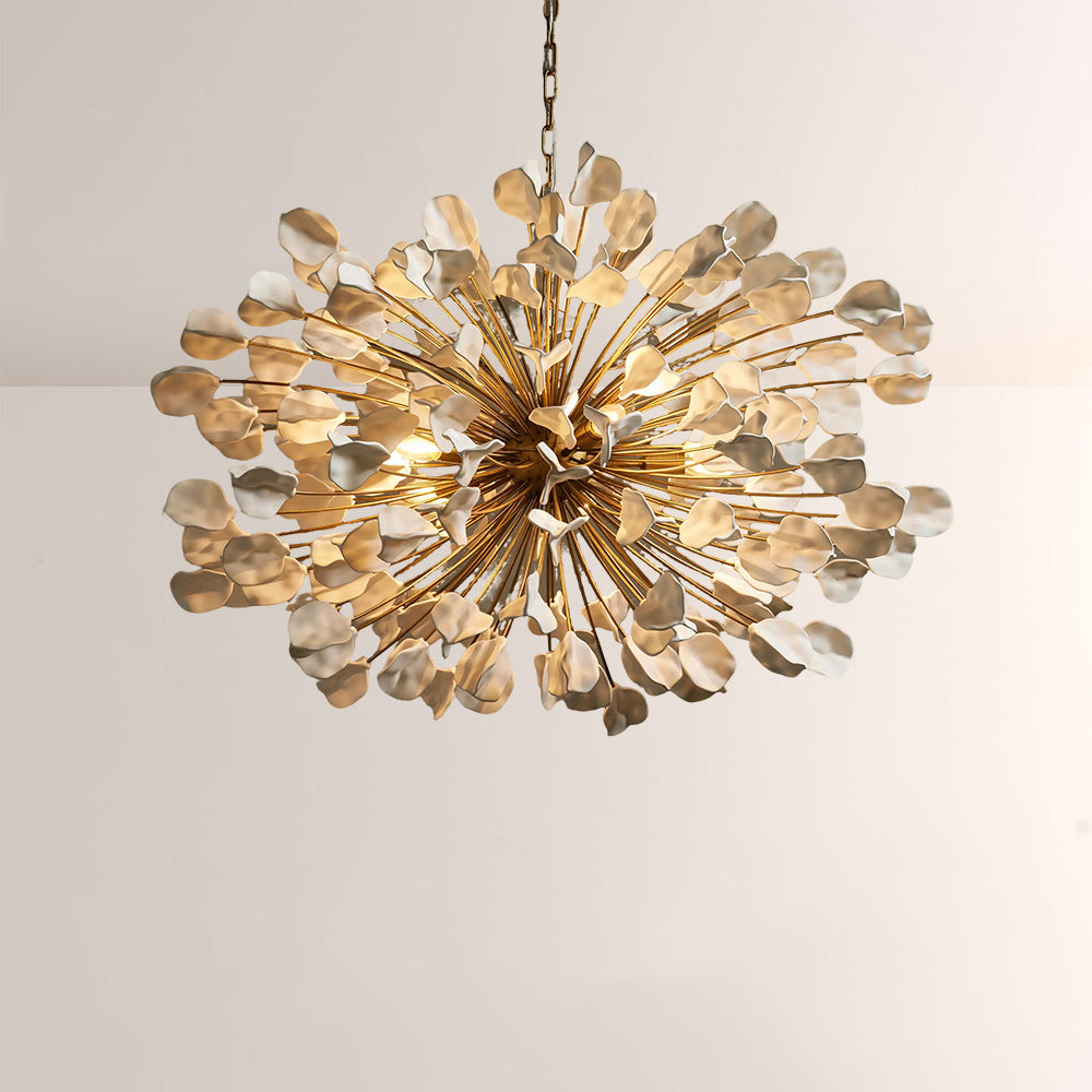 Lunaria Ceramic Leaves Chandelier 42"D