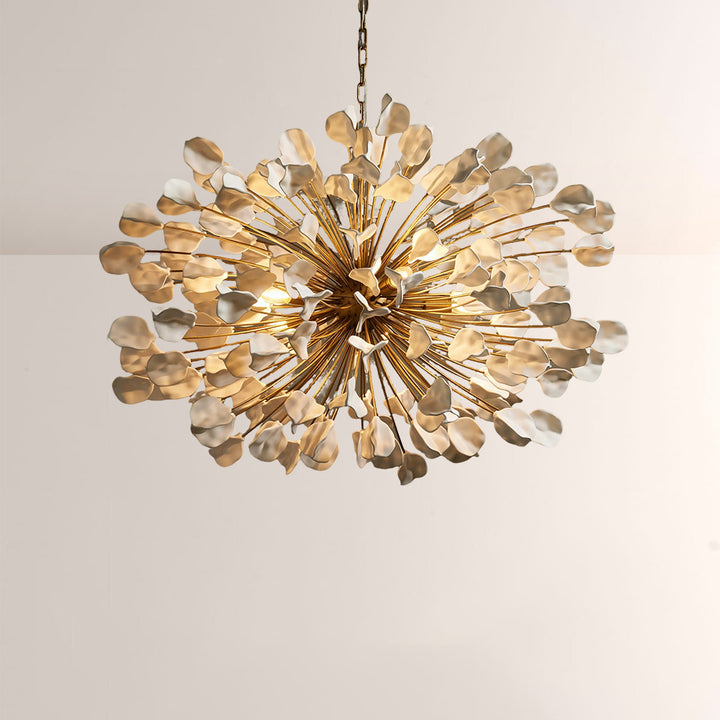 Lunaria Ceramic Leaves Chandelier 42"D