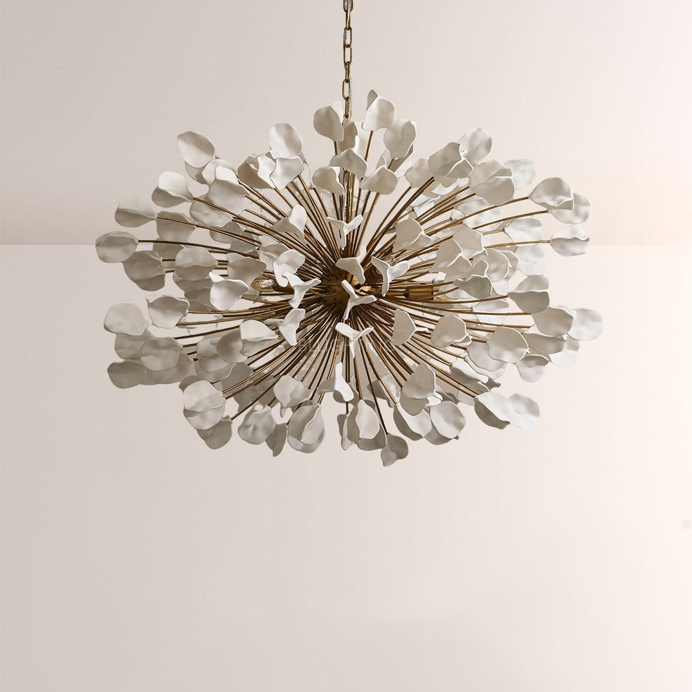 Lunaria Ceramic Leaves Chandelier 42"D