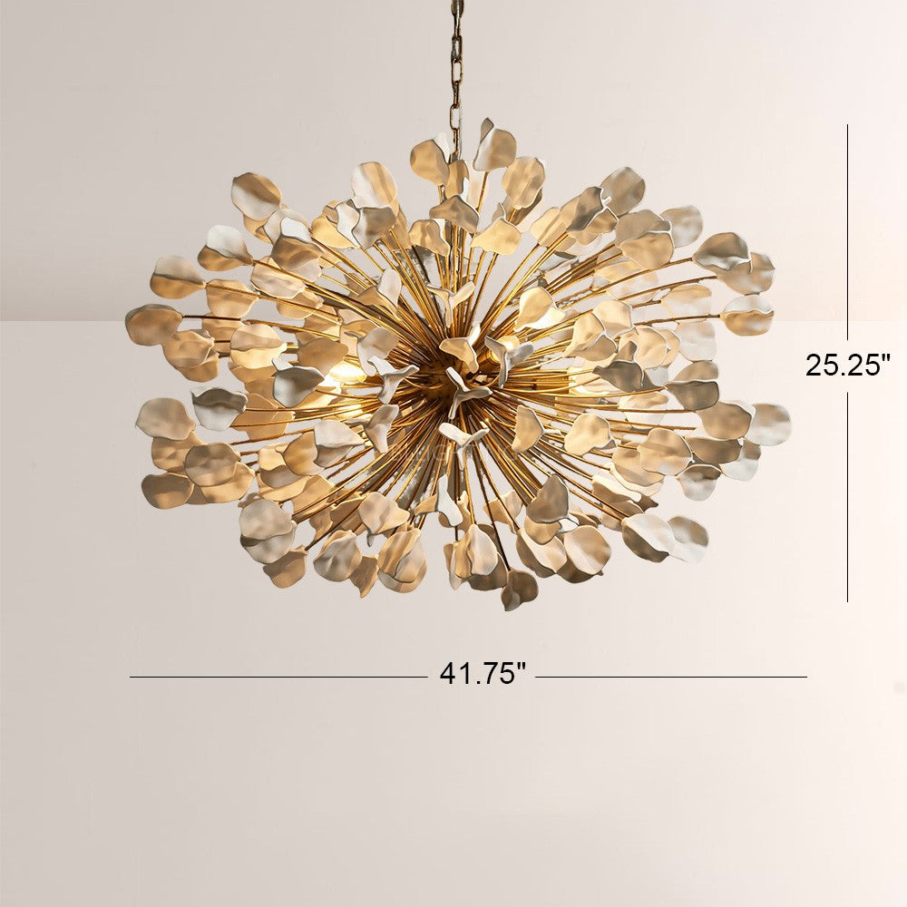 Lunaria Ceramic Leaves Chandelier 42"D