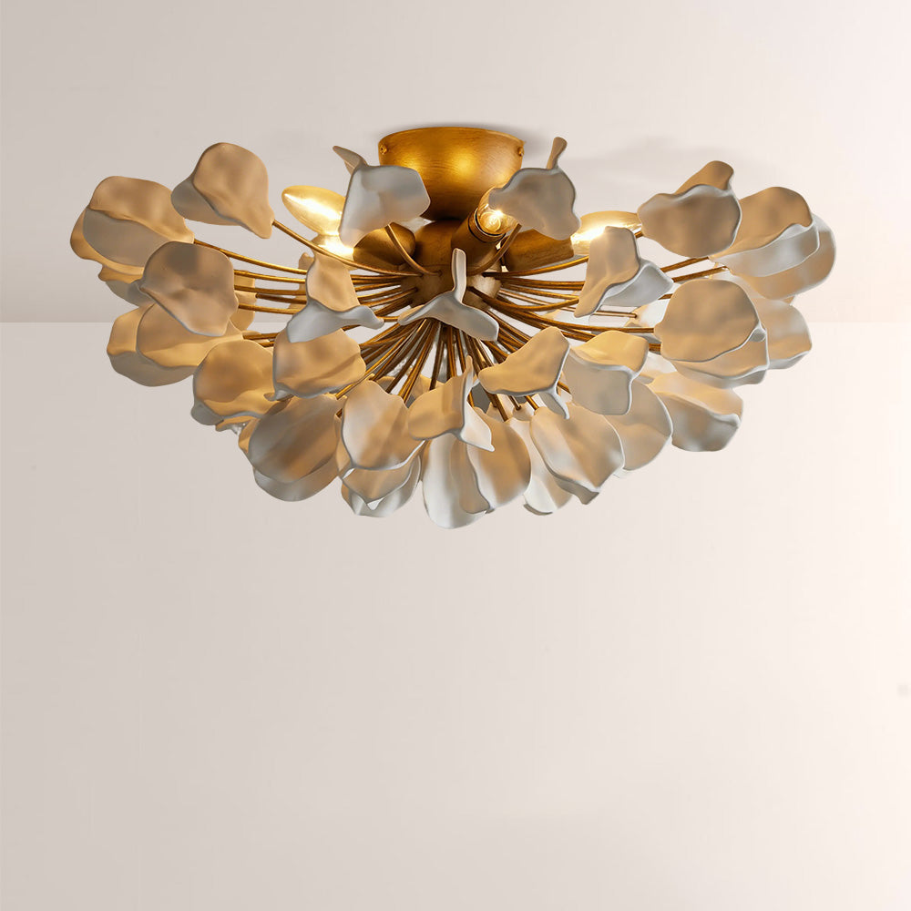 Lunaria Ceramic Leaves Flush Mount