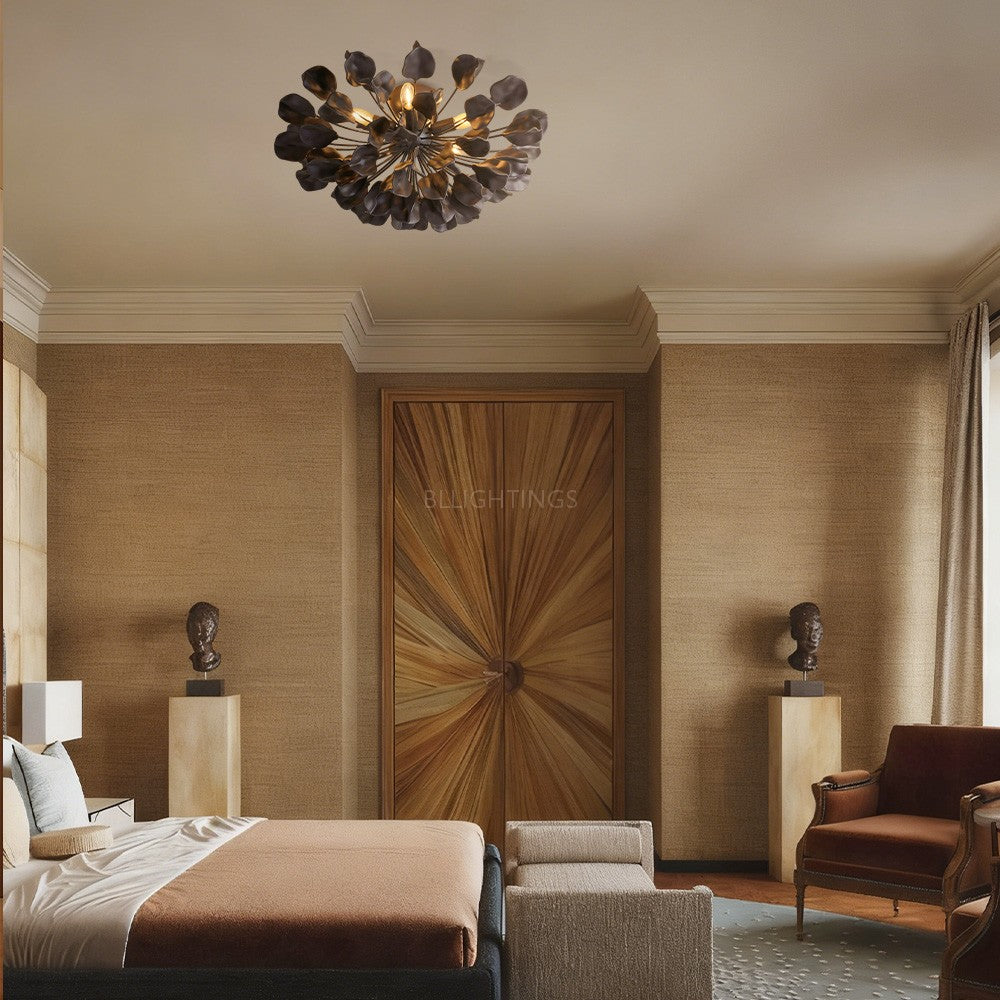 Lunaria Ceramic Leaves Flush Mount