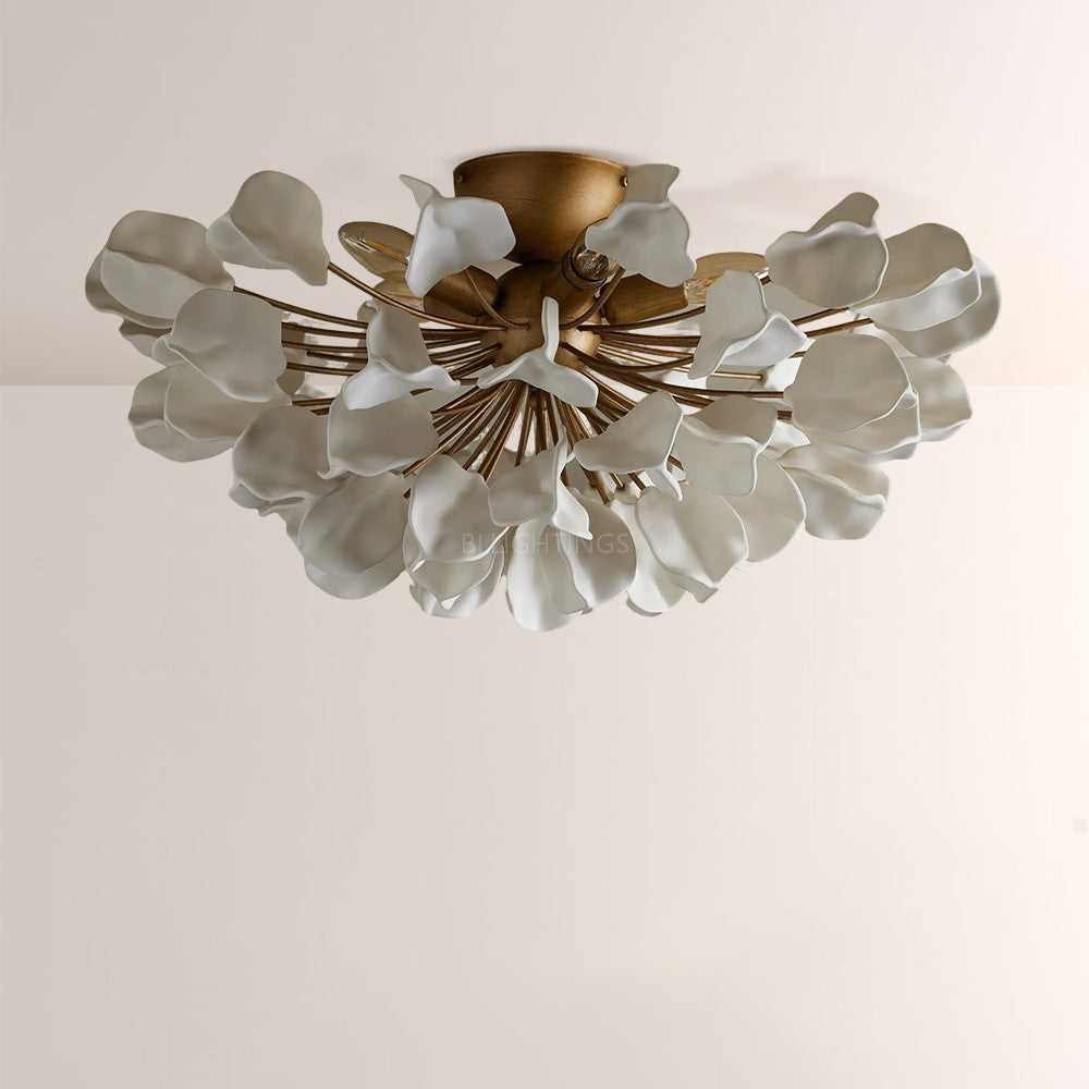 Lunaria Ceramic Leaves Flush Mount