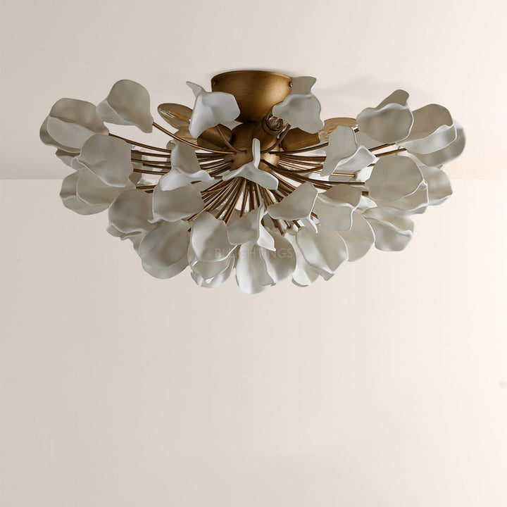 Lunaria Ceramic Leaves Flush Mount