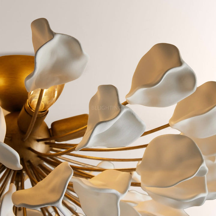 Lunaria Ceramic Leaves Flush Mount