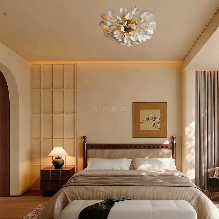 Lunaria Ceramic Leaves Flush Mount