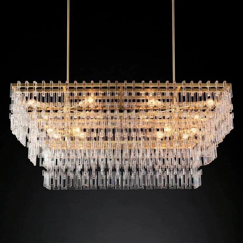 Maggie 3-Tier Rectangle  Living Room Chandelier 60"
