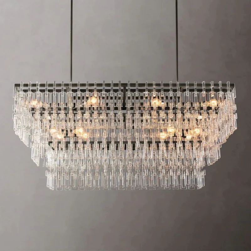 Maggie 3-Tier Rectangle  Living Room Chandelier 60"