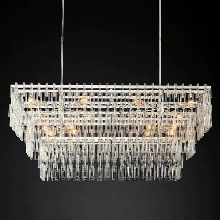 Maggie 3-Tier Rectangle  Living Room Chandelier 60"