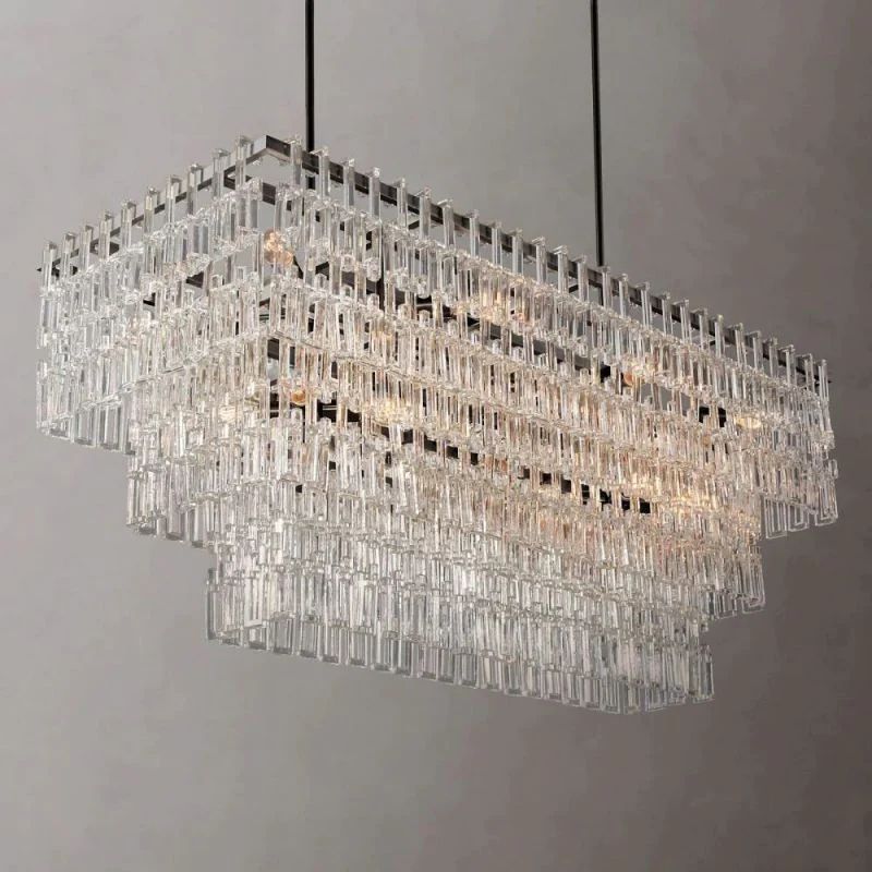 Maggie 3-Tier Rectangle  Living Room Chandelier 60"