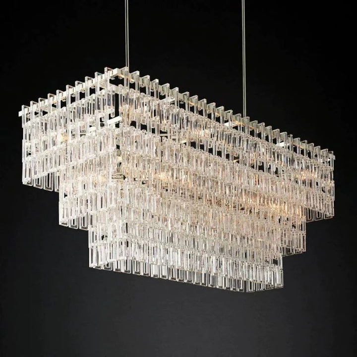 Maggie 3-Tier Rectangle  Living Room Chandelier 60"