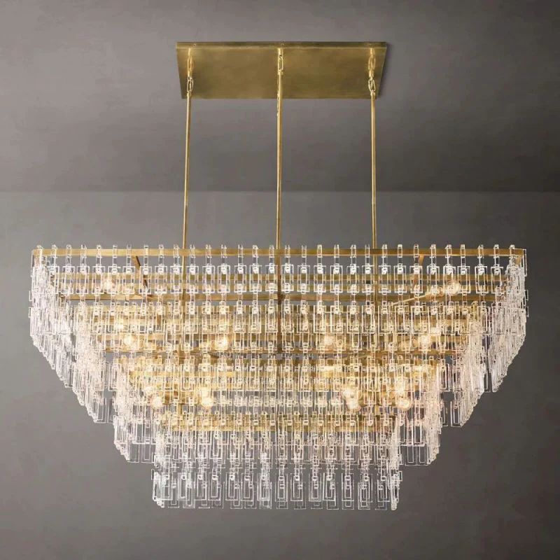 Maggie 4-Tier Rectangle Living Room Chandelier 72"