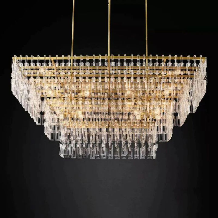 Maggie 4-Tier Rectangle Living Room Chandelier 72"
