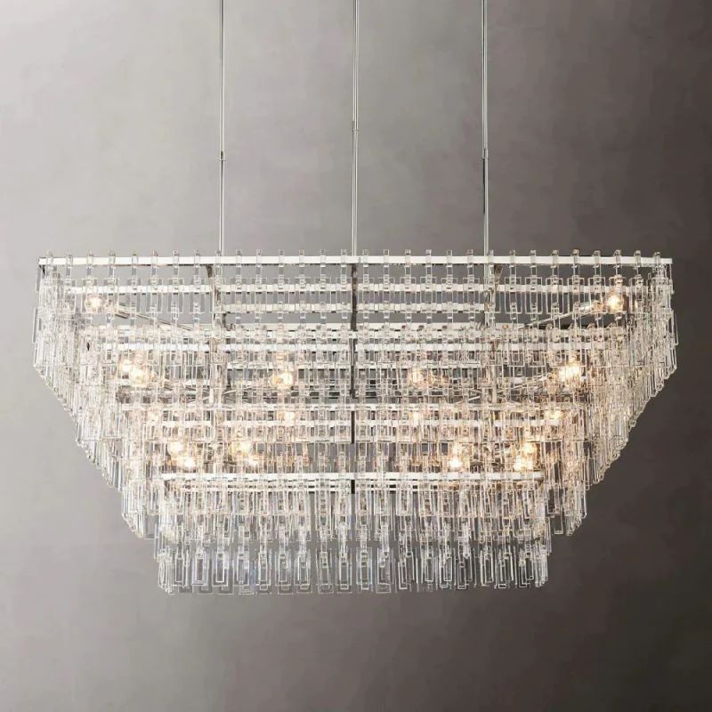Maggie 4-Tier Rectangle Living Room Chandelier 72"