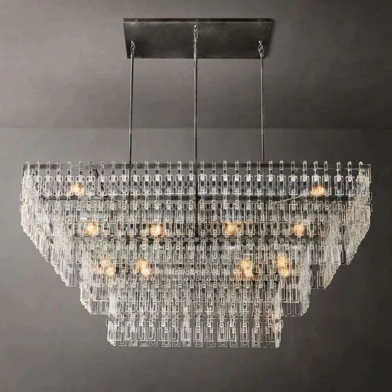 Maggie 4-Tier Rectangle Living Room Chandelier 72"