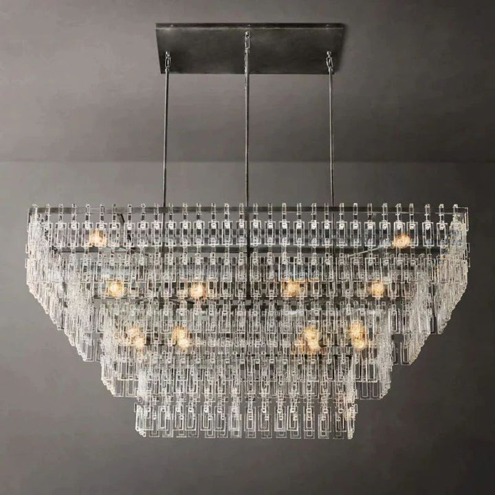 Maggie 4-Tier Rectangle Living Room Chandelier 72"