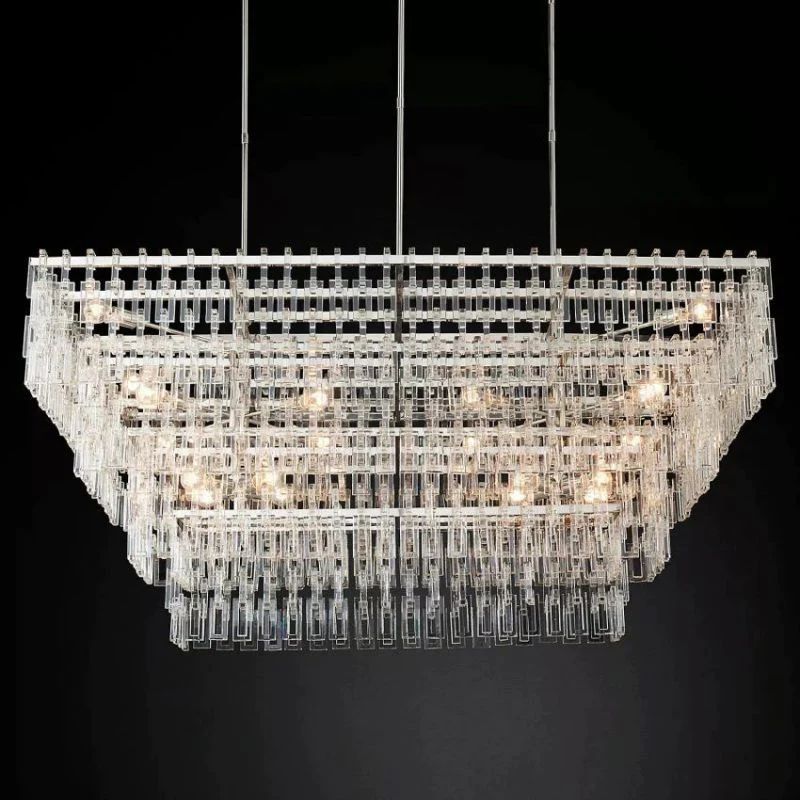 Maggie 4-Tier Rectangle Living Room Chandelier 72"