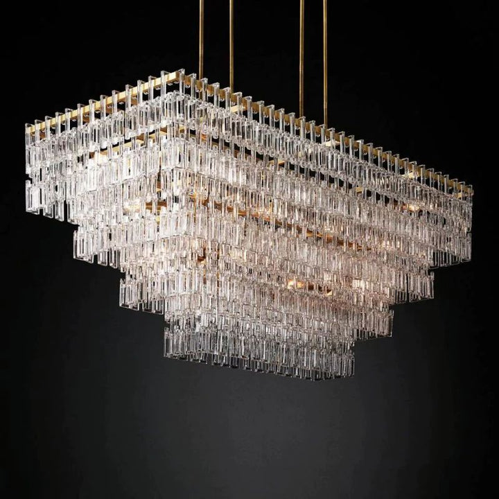 Maggie 4-Tier Rectangle Living Room Chandelier 72"