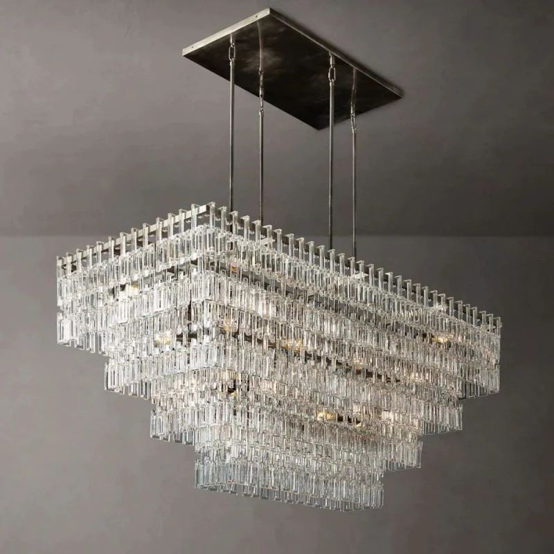 Maggie 4-Tier Rectangle Living Room Chandelier 72"