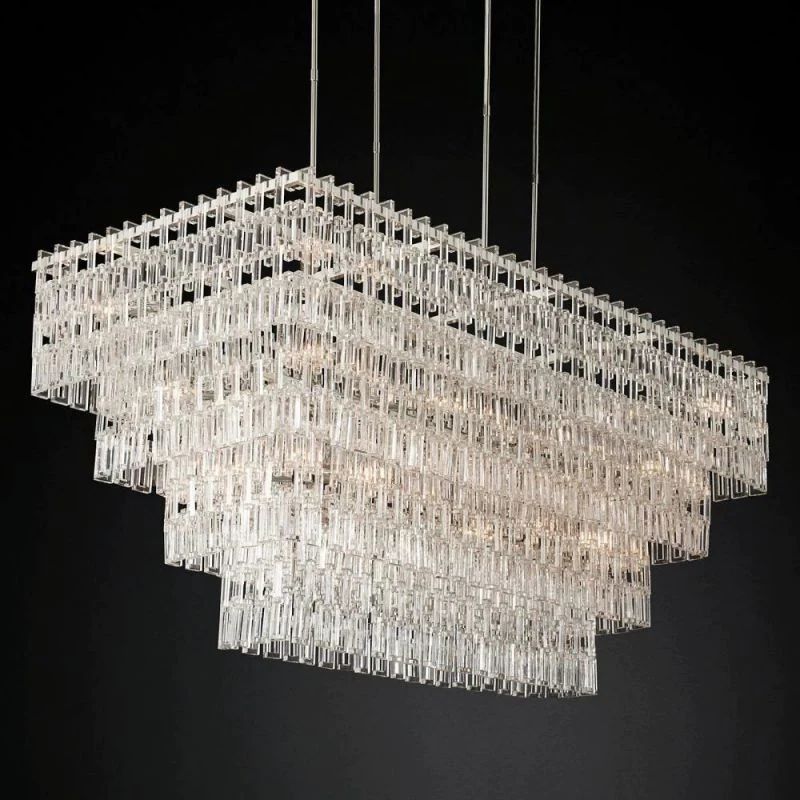 Maggie 4-Tier Rectangle Living Room Chandelier 72"