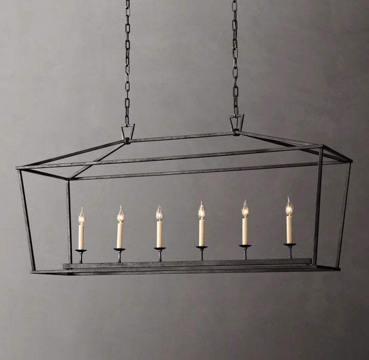 Marcus Openwork Rectangular Chandelier 54"