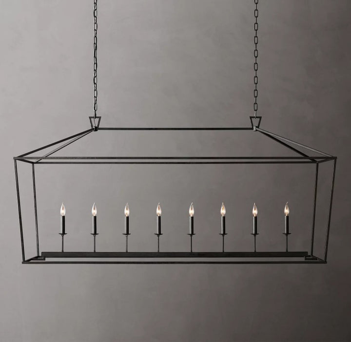 Marcus Openwork Rectangular Chandelier 72"