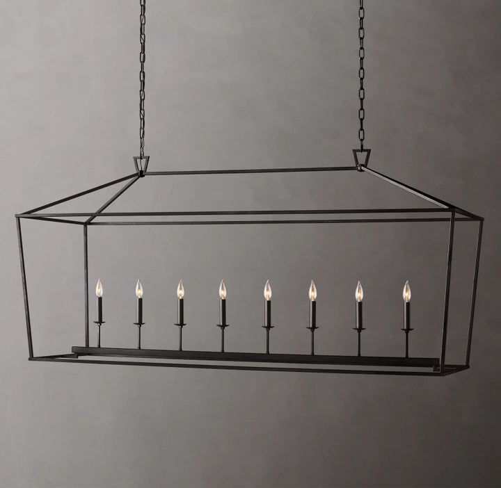 Marcus Openwork Rectangular Chandelier 72"