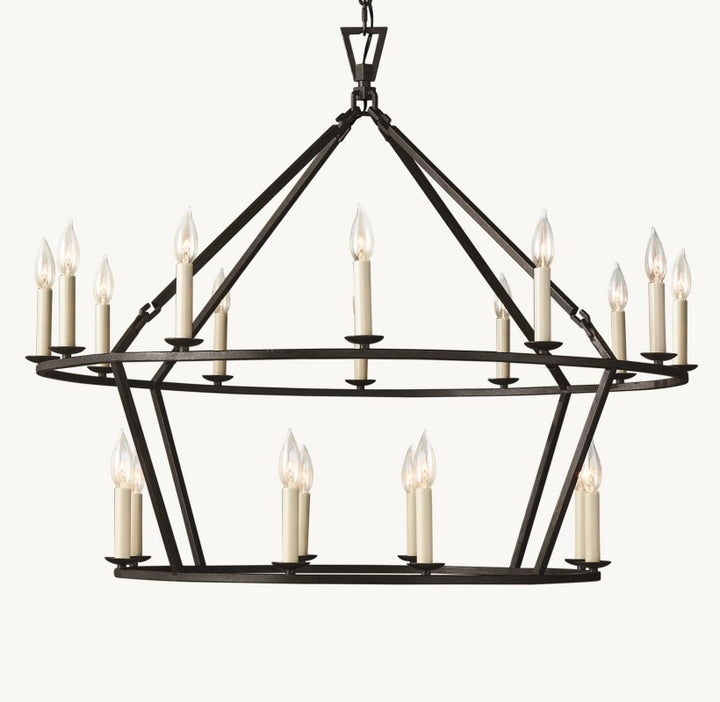 Marcus Openwork Two-Tier Round Chandelier 40"