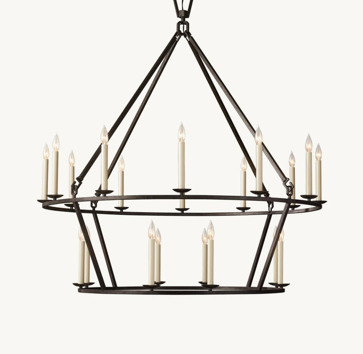 Marcus Openwork Two-Tier Round Chandelier 50"