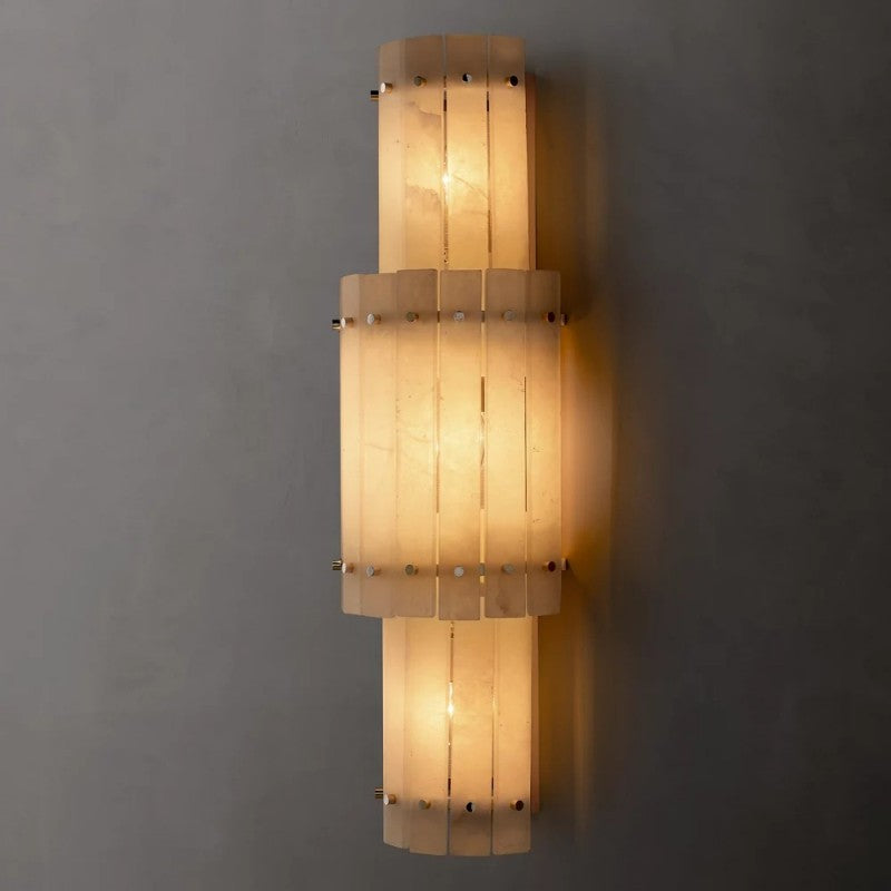 Mervin Alabaster Grand Round Sconce
