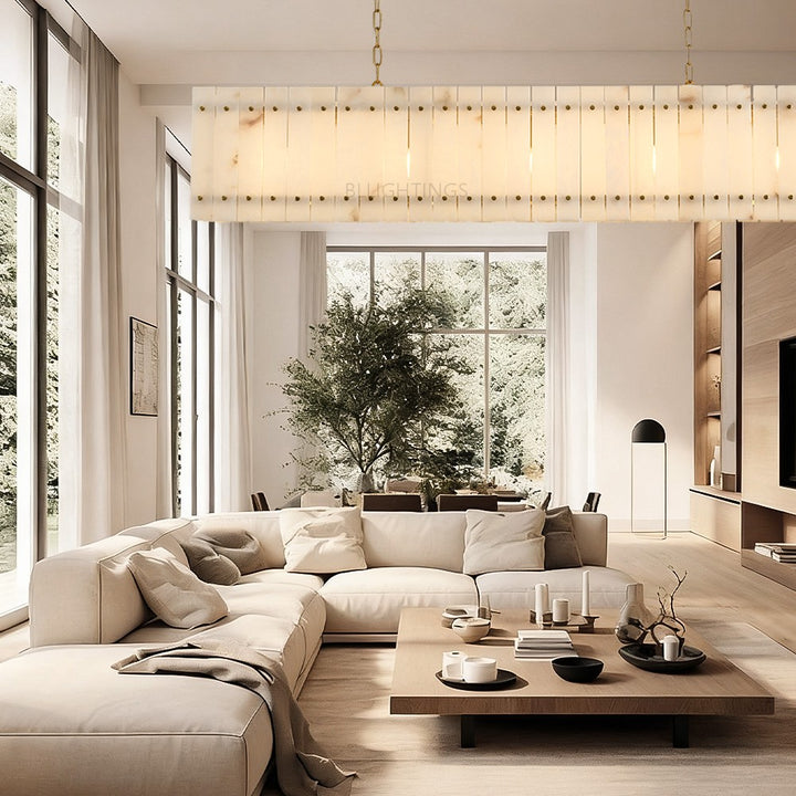 Mervin Alabaster Linear Chandelier 54"