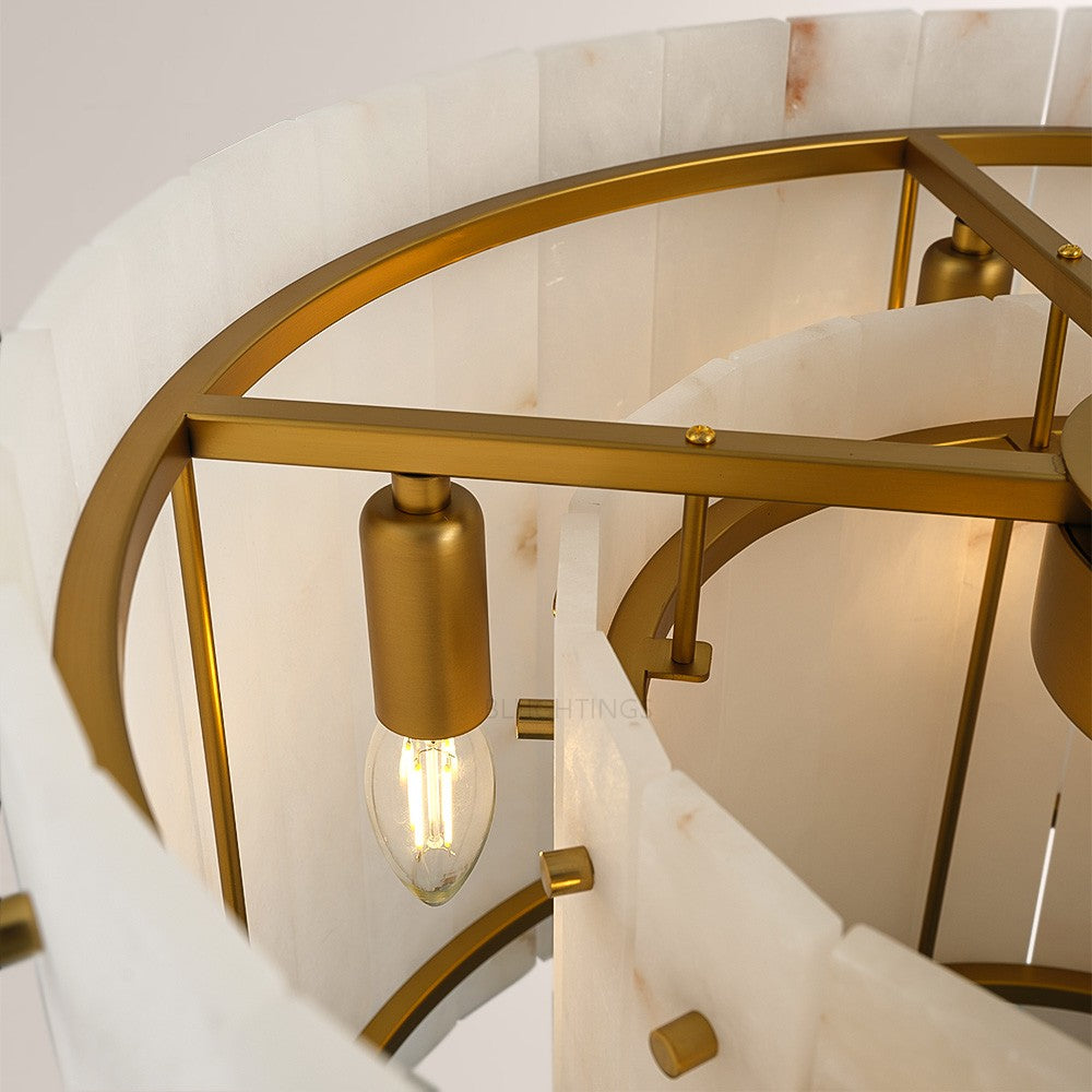 Mervin Alabaster Round Chandelier 22"