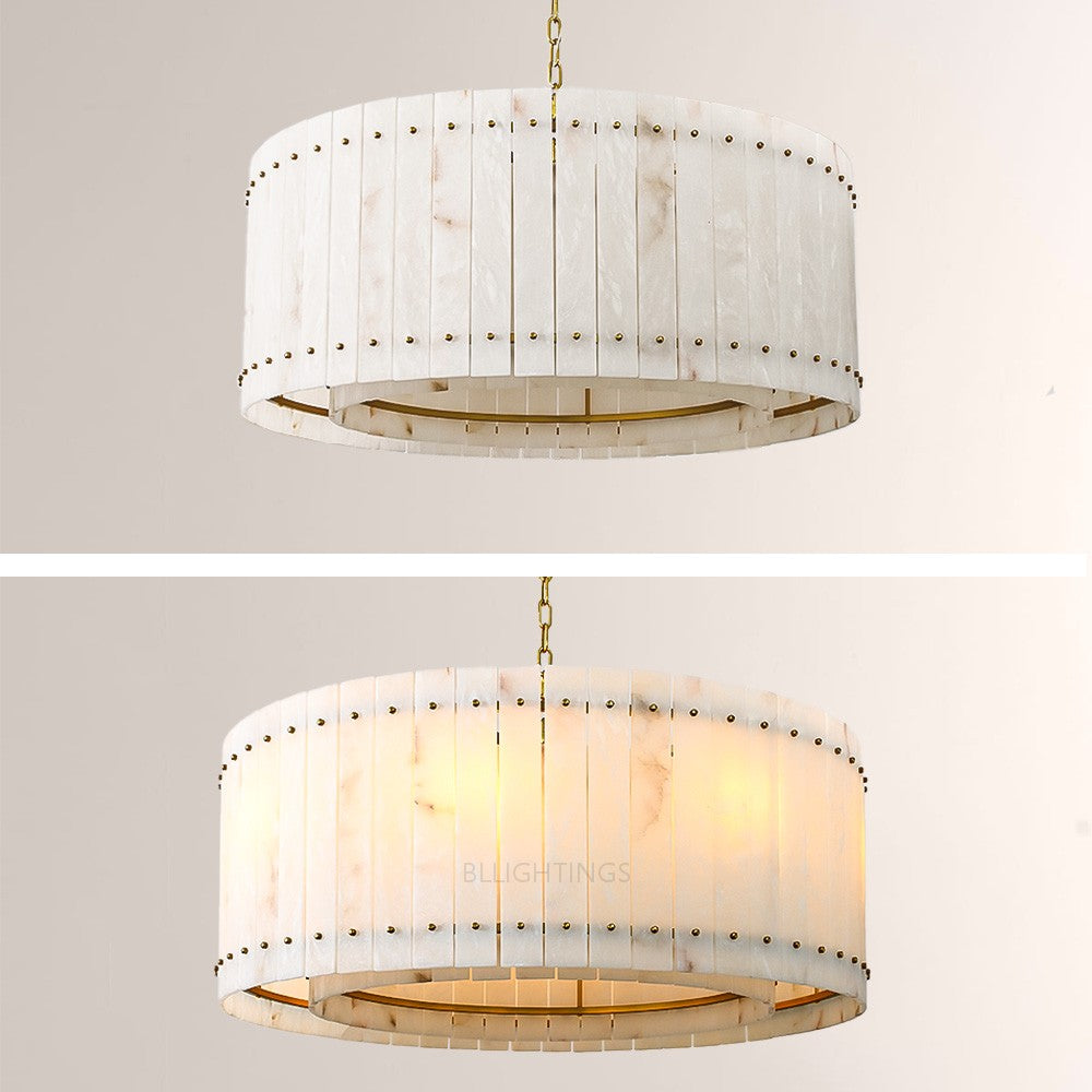 Mervin Alabaster Round Chandelier 37"