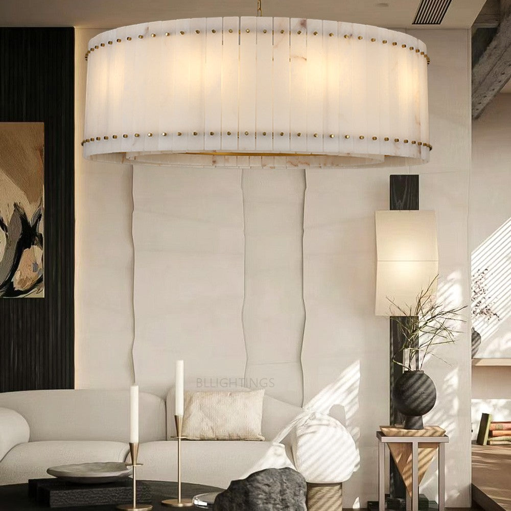 Mervin Alabaster Round Chandelier 48"