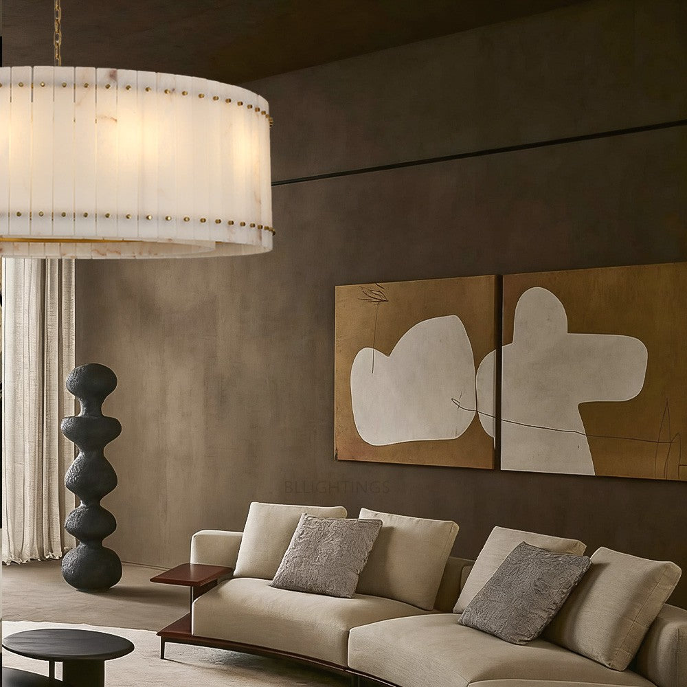 Mervin Alabaster Round Chandelier 60"