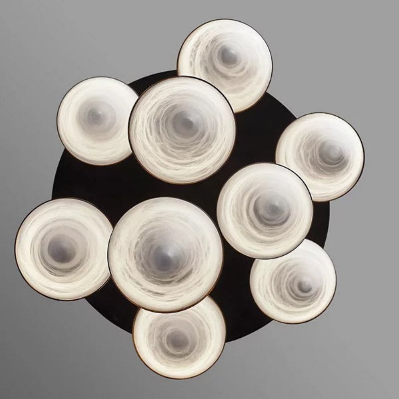 Modern Alabaster Cone Cluster Pendant